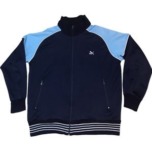 PUMA Men’s Dark Blue and Clear Blue Combined Light Jacket Size XL